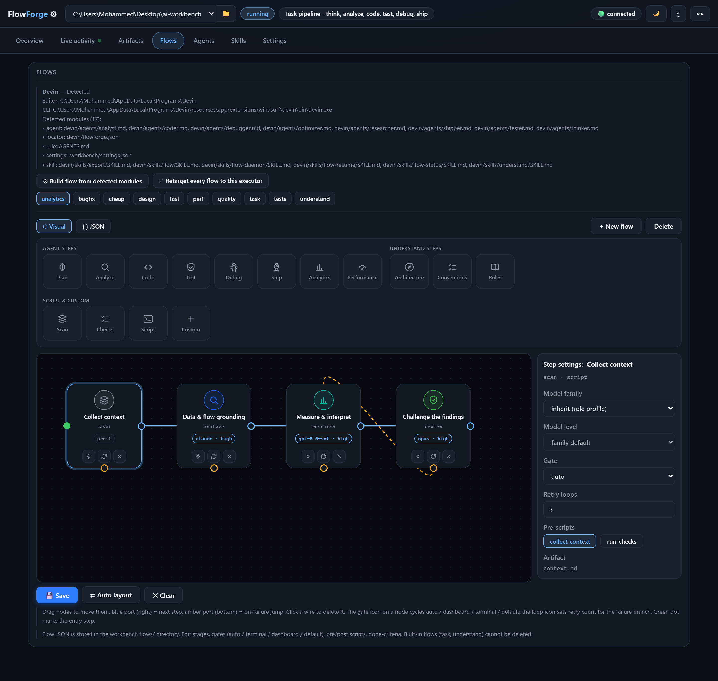Flow editor